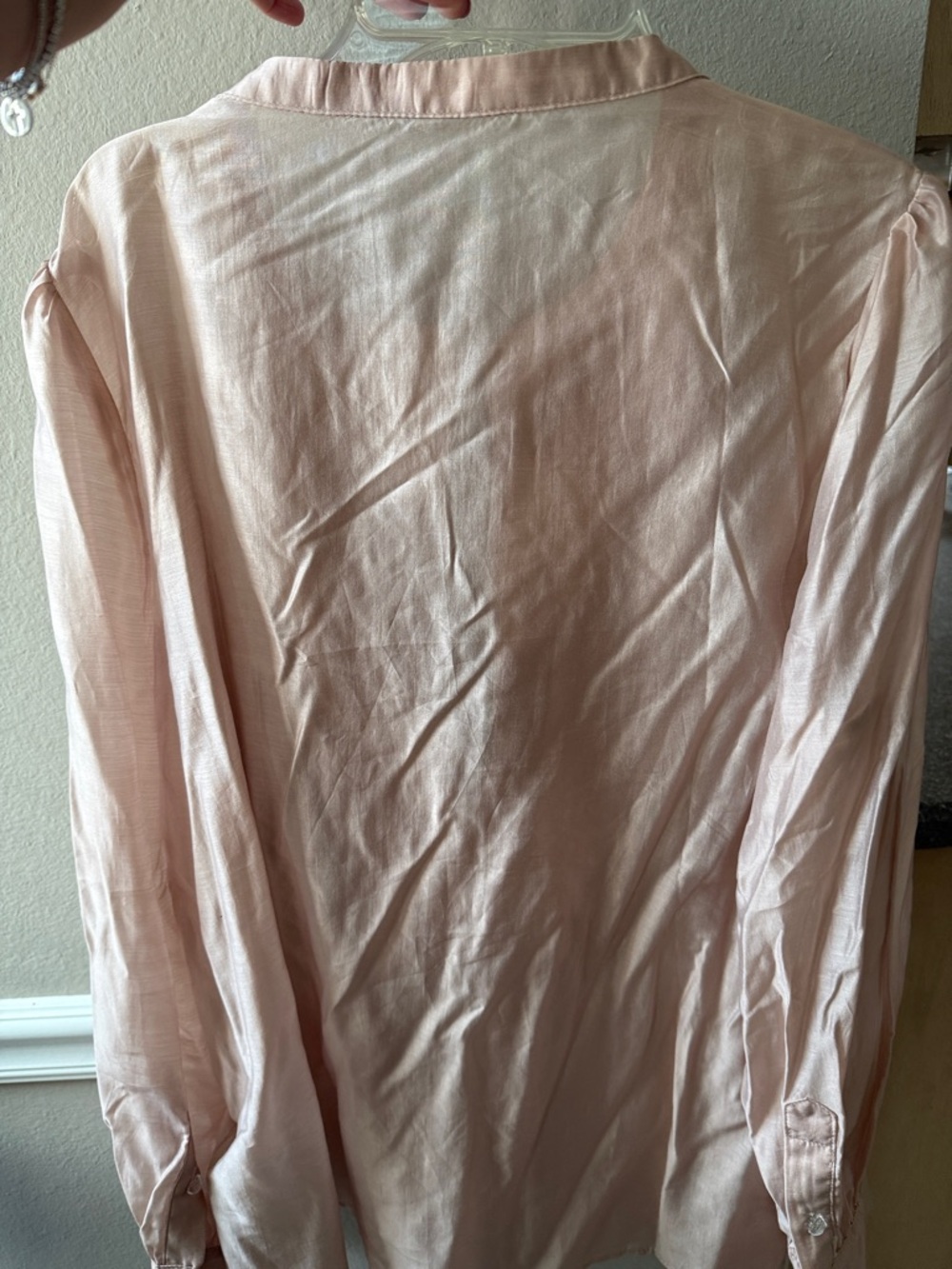 Anetta Pale Pink Ruffled Front Blouse - Picture 6 of 8